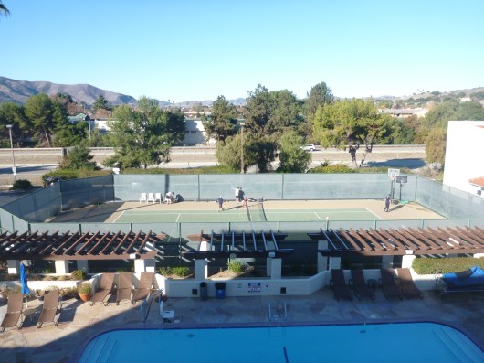 The view from my room. While the pool and tennis court may appear inviting, it was about 40 degrees the morning I took this photo. Nights were equally as chilly. The days though... brilliant.