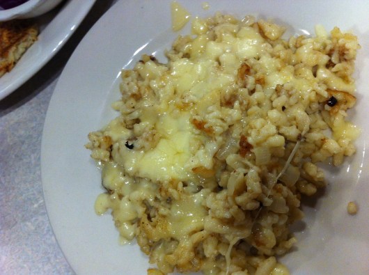 Spaetzle with cheese and onions. YUM! 