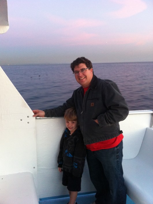 My boys toward the end of our whale watching adventure.