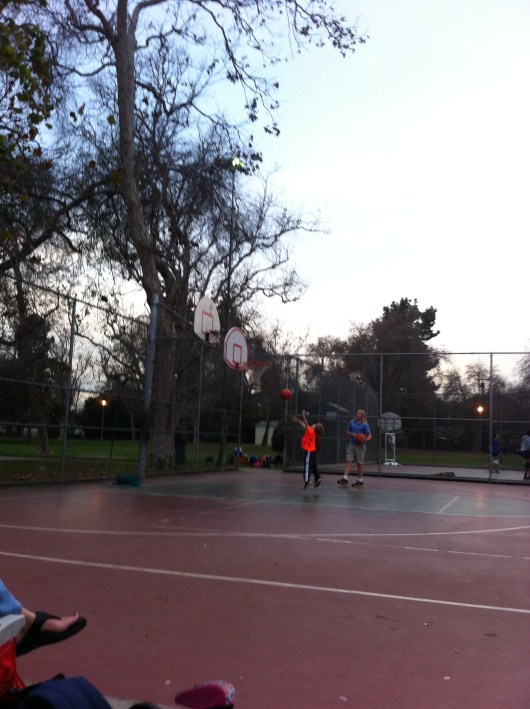 T loved to get to practice early to take a few extra shots. He made this one.