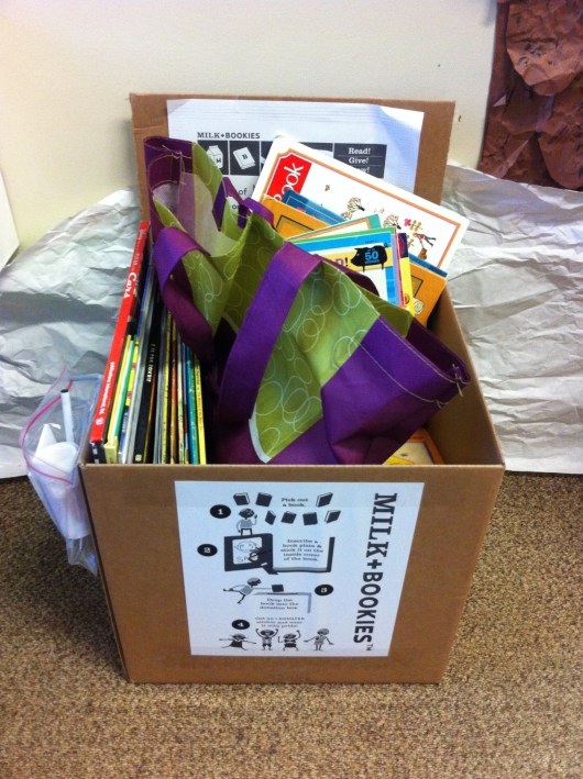 This was our classroom's book box at the end of the first day of donations.