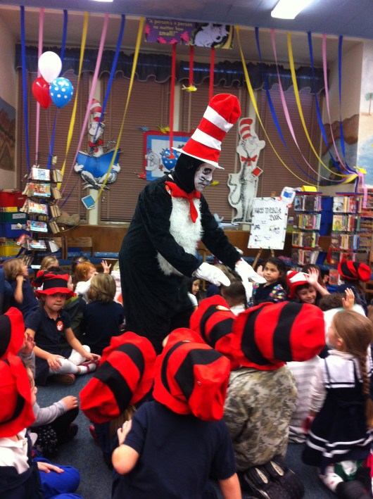 We had a wonderful "Cat in the Hat" volunteer at our school for Read Across America Day 2014. 