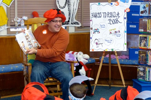 C read to the school's TK class on Read Across America Day.