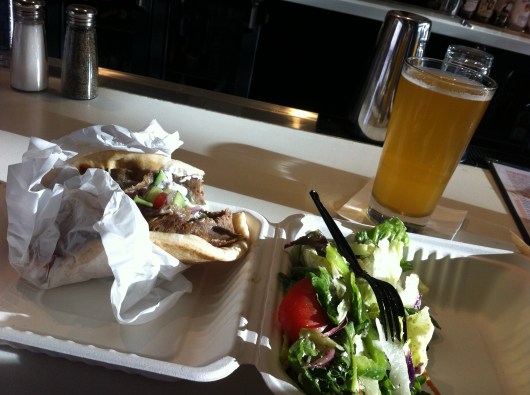 My dinner from George's Greek Cafe air-side of Long Beach Airport (LGB).