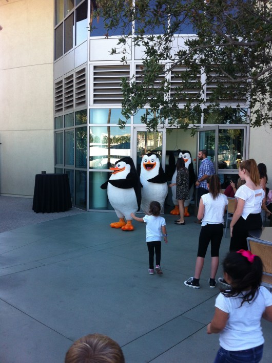 The march of the Penguins... of Madagascar (the movie) at the Aquarium of the Pacific on November 5, 2014.