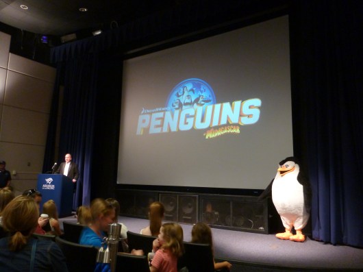 McGrath speaks to attendees at the Aquarium of the Pacific about the upcoming movie Penguins of Madagascar (in theaters November 26, 2014).