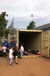By Wednesday morning of his week at Tom Hicks Baseball Camps, T was motivated to step up and help collect lunches from the other players as they arrived.