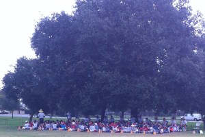 What the start of each morning of Tom Hicks Baseball Camps looks like. Without fail.