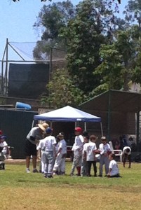 It was so cool to see the players run up to Grandpa Tom for him to sign their camp shirts on Friday during lunchtime. Coaches signing the players' camp shirts is a Tom Hicks Baseball Camps tradition on the last day of each week-long session.
